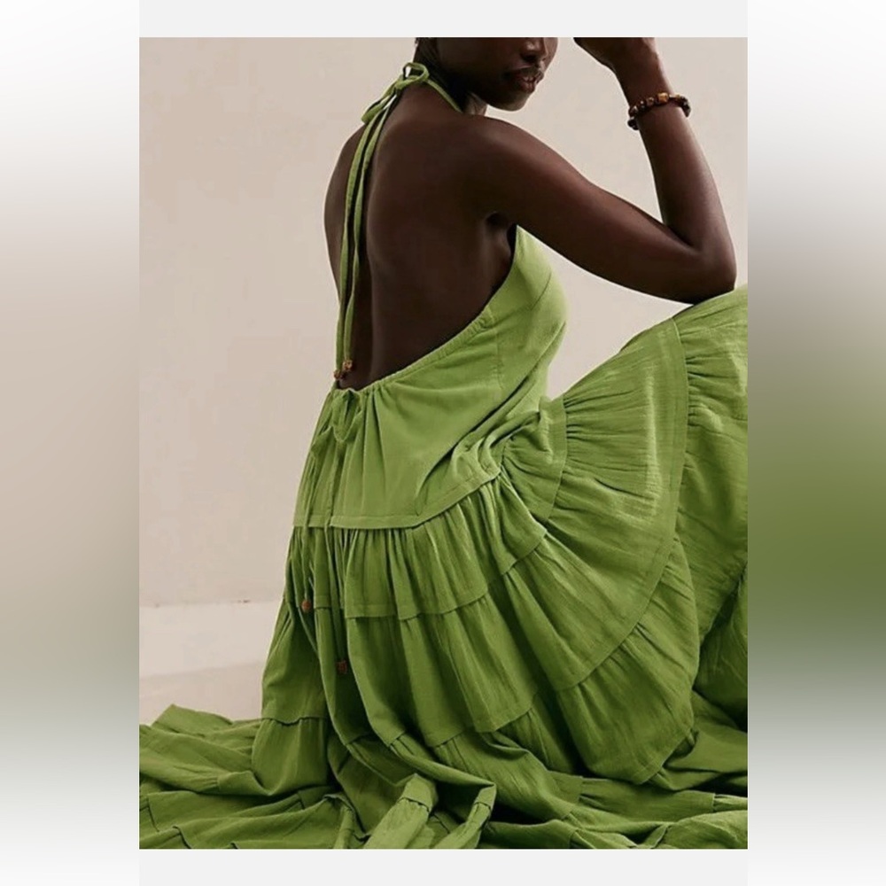 NWOT Free People Somewhere Sunny Drop Waist Maxi Dress! Size S - Picture 2 of 6